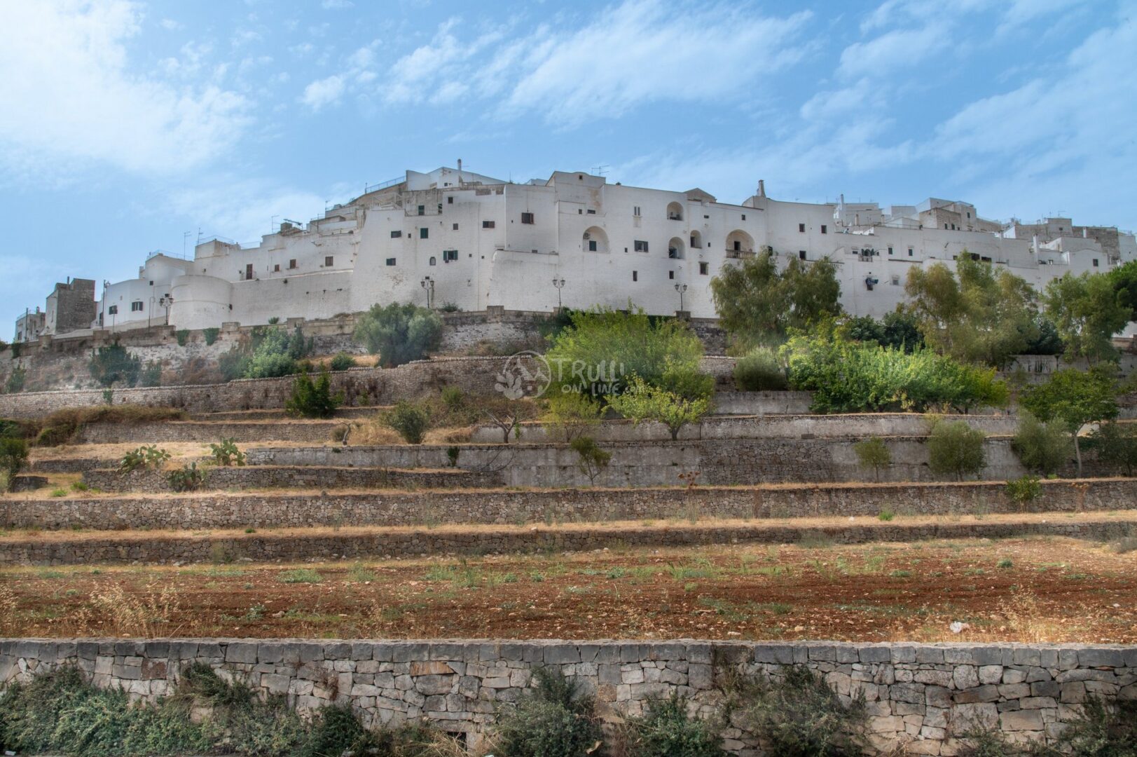 guida-ostuni-trullionline-03 Le mura di Ostuni sopra i terrazzamenti a muro a secco