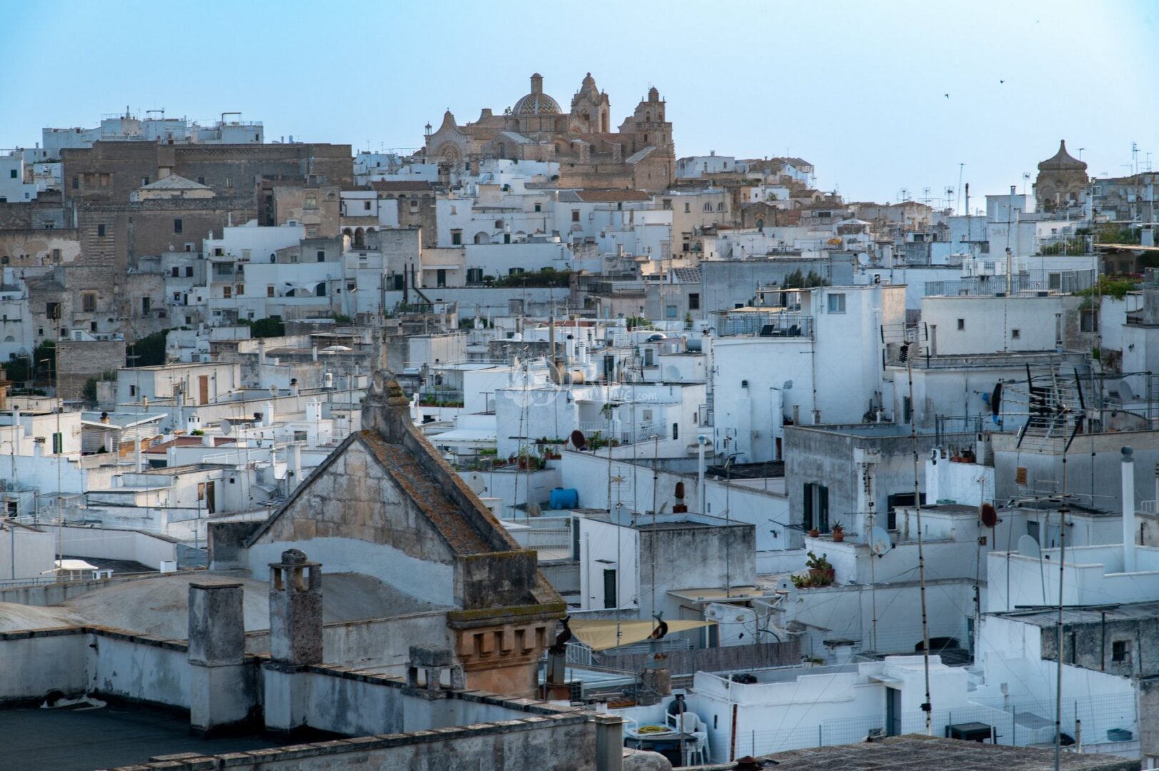 guida-ostuni-trullionline-06 Il centro storico di Ostuni con un campanile in primo piano